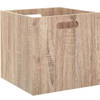 Opbergmand/kastmand 29 liter bruin/naturel van hout 31 x 31 x 31 cm - Opbergkisten