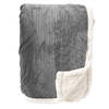 Dutch Decor - BOBBY - Plaid 150x200 cm - fleece deken met sherpa voering - Charcoal Gray - antraciet