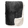 Dutch Decor - BOBBY - Plaid 150x200 cm - fleece deken met sherpa voering - Raven - zwart