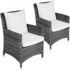 tectake - set van 2 luxe Wicker stoelen - Sanremo - 404630