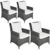 tectake - set van 4 luxe Wicker tuinstoelen - Sanremo - 404631