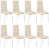 tectake - 8 eetkamerstoelen kunstleer beige SKU: 404122