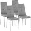 tectake - set van 4 eetkamerstoelen Julien grijs - 402546