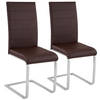 tectake - set van 2 eetkamerstoelen Bettina bruin - 402552