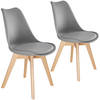 tectake - 2 eetkamerstoelen Friederike - grijs - 403812