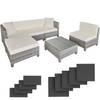 tectake - loungeset met aluminium frame-Wicker tuinset- incl. 2 overtreksets - lichtgrijs - 403742