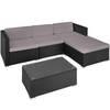 tectake - wicker tuinset loungeset- Florenz - zwart/grijs - 404325