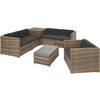 tectake -zitgroep Pisa-Wicker tuinset- met praktische opbergdoos voor kussens-natuur- 403725