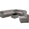 tectake - Wicker loungeset Verona grijs - 404234