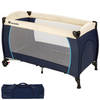 tectake - kinder reisbed babybed - blauw - 402416 - 126x65x80 cm met draagtas