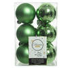 12x stuks kunststof kerstballen groen 6 cm glans/mat - Kerstbal