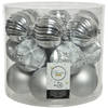 Decoris Kerstballen - 20x stuks - kunststof - mix zilver - 8 cm - Kerstbal