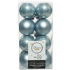 16x stuks kunststof kerstballen lichtblauw 4 cm glans/mat - Kerstbal