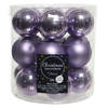 Decoris Kleine kerstballen - 18x st - lila paars - D4 cm - glas - Kerstbal