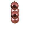 4x stuks kunststof kerstballen lippenstift roze 10 cm glans/mat - Kerstbal