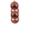 Decoris Kerstballen - 4x st - lippenstift roze - D10 cm - kunststof - Kerstbal