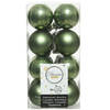 Decoris kleine kerstballen - 16x st - mosgroen - 4 cm - kunststof - Kerstbal