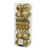30x stuks kunststof kerstballen en ornamenten goud mix - Kerstbal