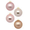 12x stuks glazen kerstballen parel roze 8 cm glans en mat - Kerstbal