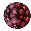24x stuks kunststof kerstballen mix van aubergine en donkerrood 6 cm - Kerstbal