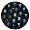 Atmosphera Kerstballen - 18ST - blauw - glans en mat - D3 cm - kunststof - Kerstbal