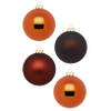 12x stuks glazen kerstballen kastanje bruin 8 cm glans en mat - Kerstbal