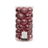 37x stuks kunststof kerstballen lippenstift roze 6 cm glans/mat/glitter mix - Kerstbal