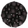 Kerstversiering set kerstballen zwart 6 - 8 - 10 cm - pakket van 56x stuks - Kerstbal