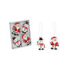 8x stuks houten kersthangers kerstmannen en sneeuwpop 6 cm kerstornamenten - Kersthangers