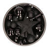 33x stuks kunststof kerstballen met piek 5-6-8 cm zwart incl. haakjes - Kerstbal