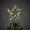 Kerstboom ster piek/topper goud met LED verlichting D25 cm - kerstboompieken