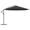 vidaXL Zweefparasol met aluminium paal 350 cm zwart