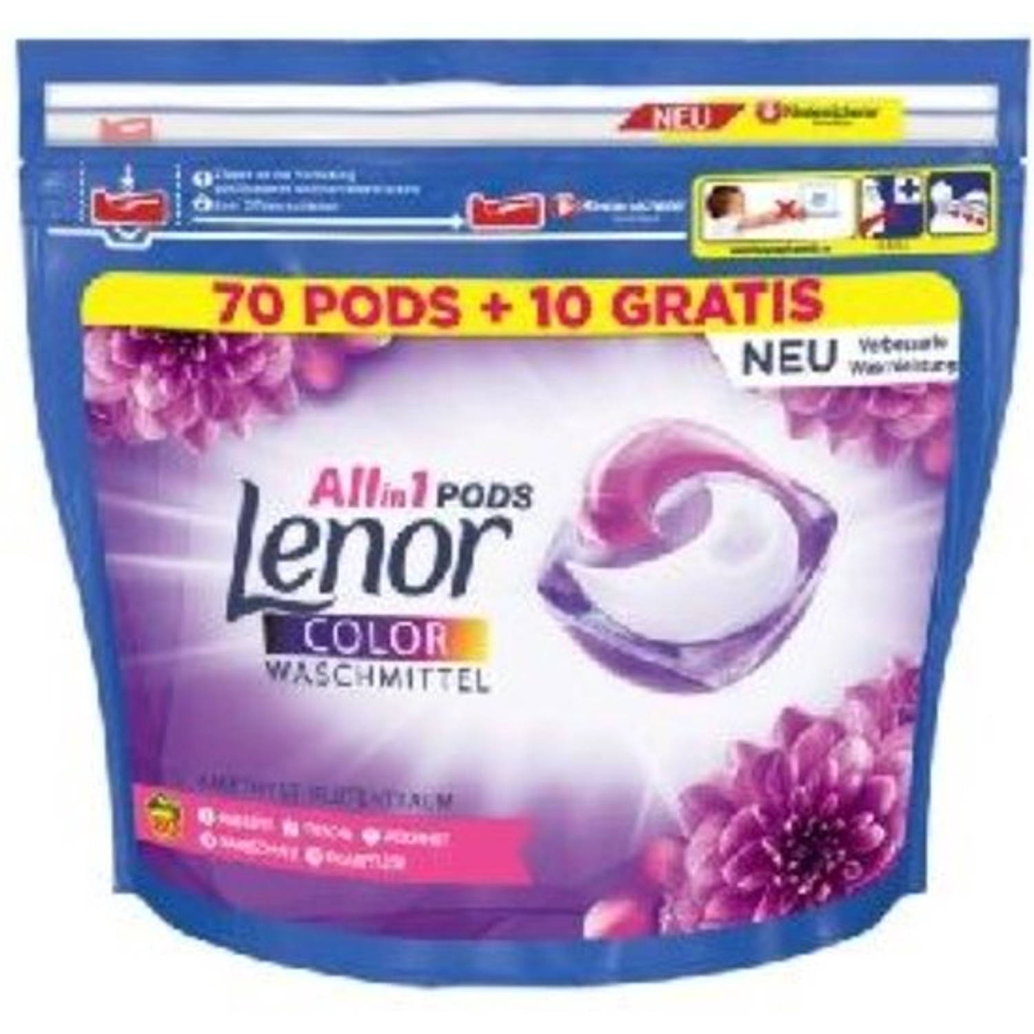 Lenor All In 1 Wasmiddel Pods Amethist & Bloemen Boeket - 80 Wasbeurten - Voordeelverpakking