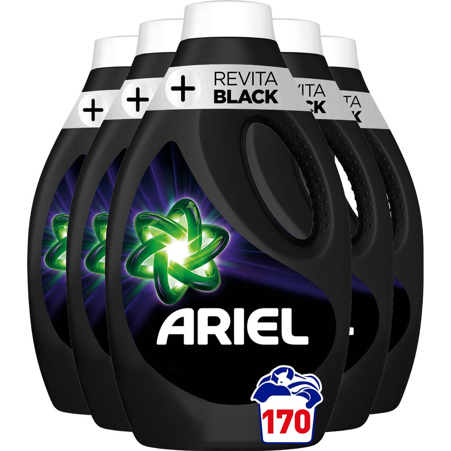 Ariel Vloeibaar Wasmiddel - +Revitablack - Voordeelverpakking 5 x 34 Wasbeurten
