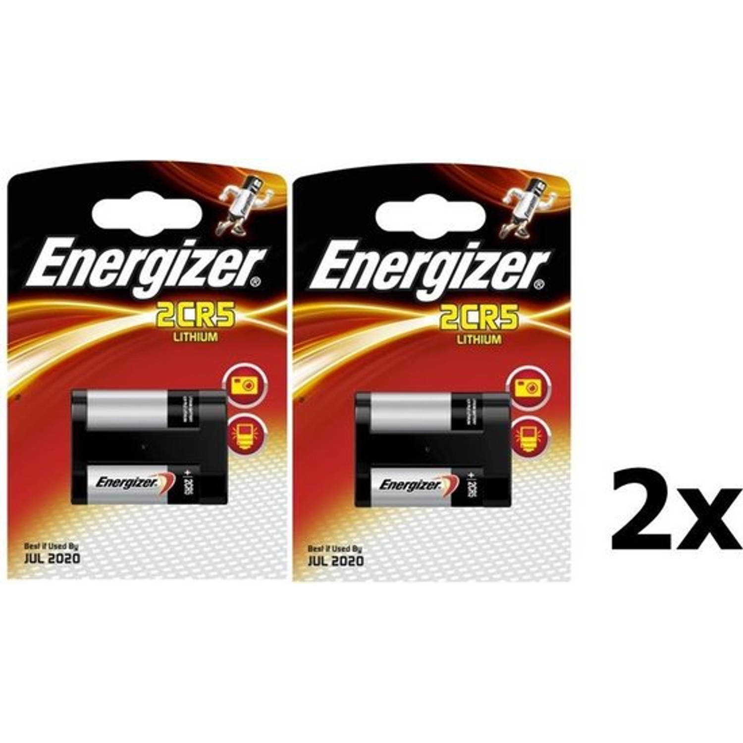 2 Stuks Energizer 2cr5-Dl245-El2cr5 6v Lithium Batterij
