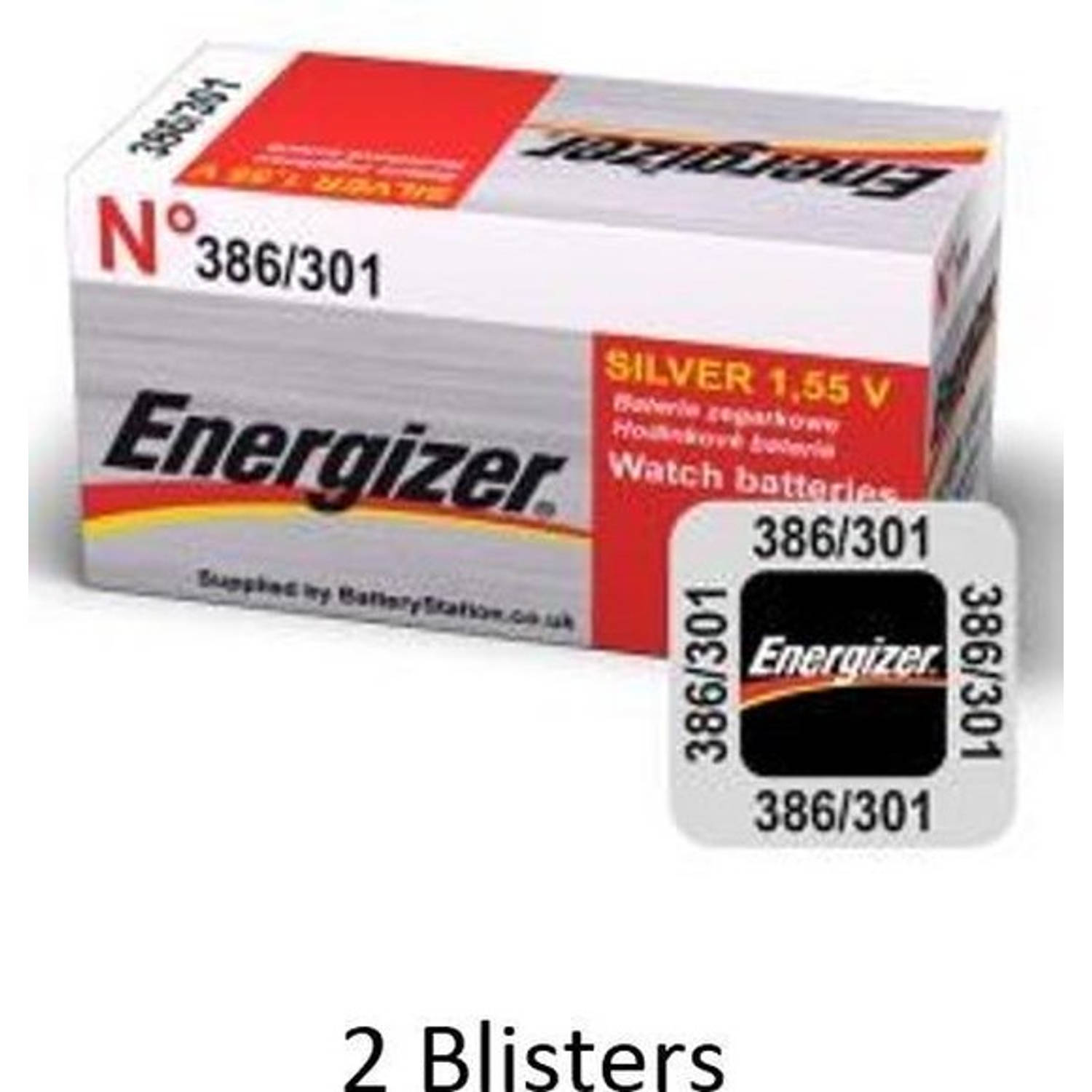 2 Stuks (2 Blisters A 1 Stuk) Energizer Zilver Oxide Knoopcel Batterij 301-386
