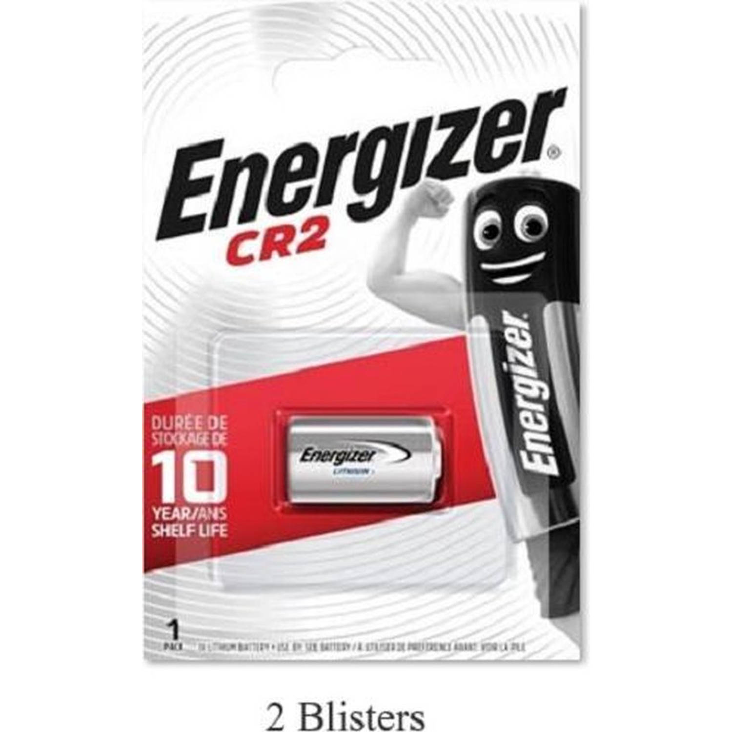 2 stuks (2 blisters a 1 stuk) Energizer CR2 Lithium batterij ENCR2P1/1000mAh