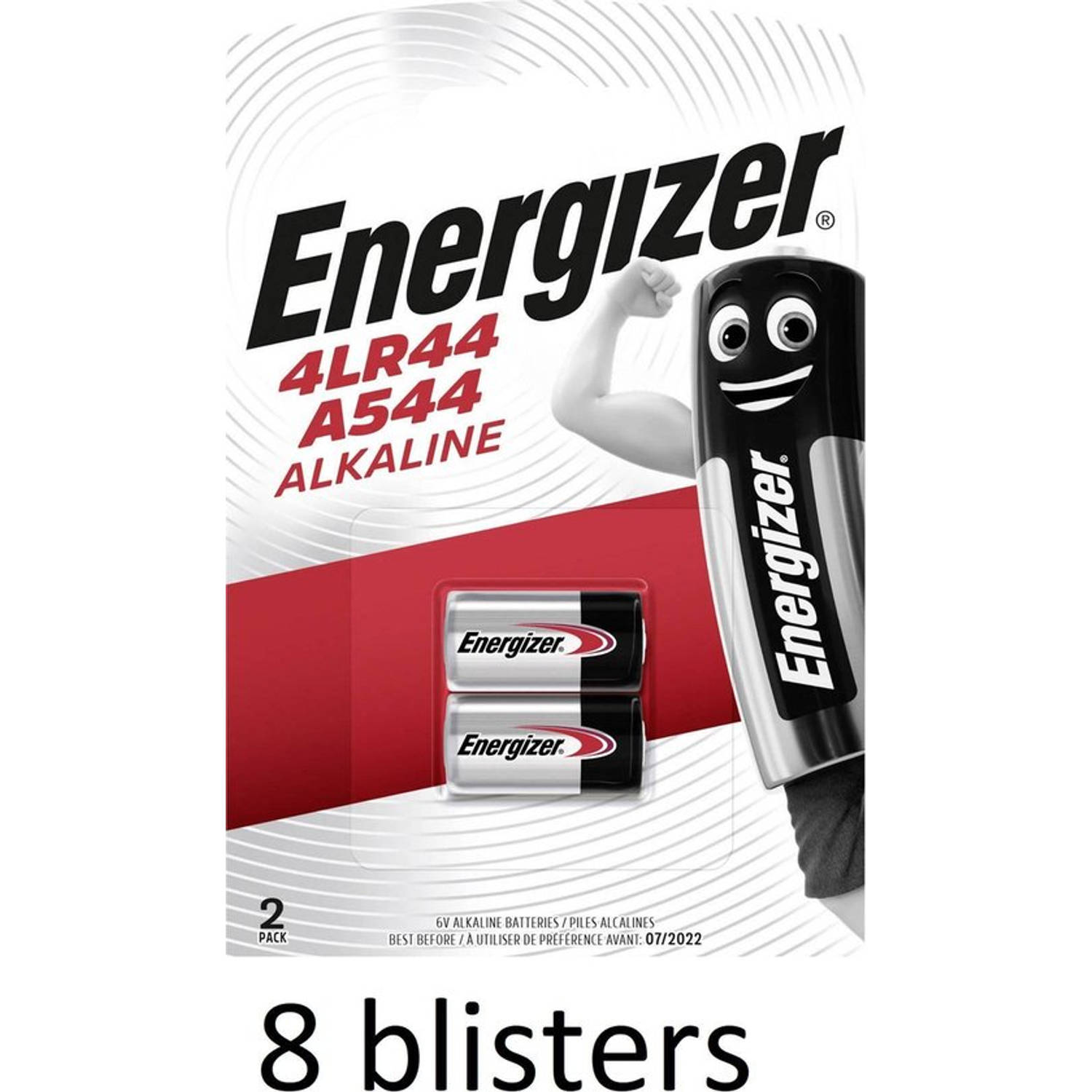 16 Stuks (8 Blisters a 2 st) Alkaline Battery 4LR44 6 V