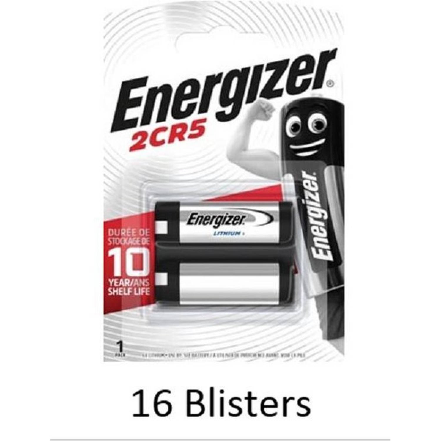 16 stuks (16 blisters a 1 stuk) Energizer Lithium 2CR5 6V fotobatterij 245