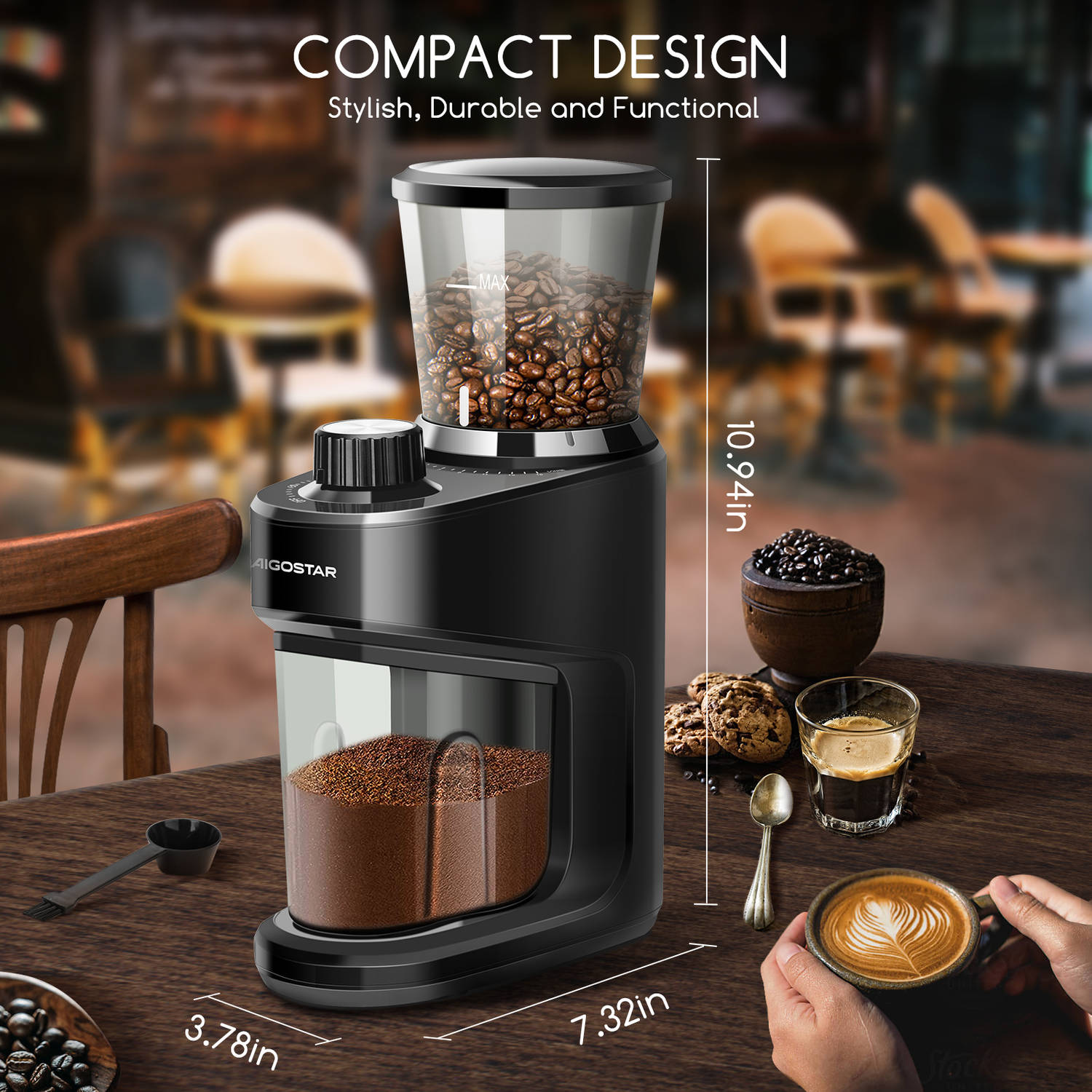 afschaffen maat Veronderstellen Aigostar Hills A5J - Elektrische Koffiemolen – Coffee grinder – Koffiebonen  maler - Bonenmaler | Blokker
