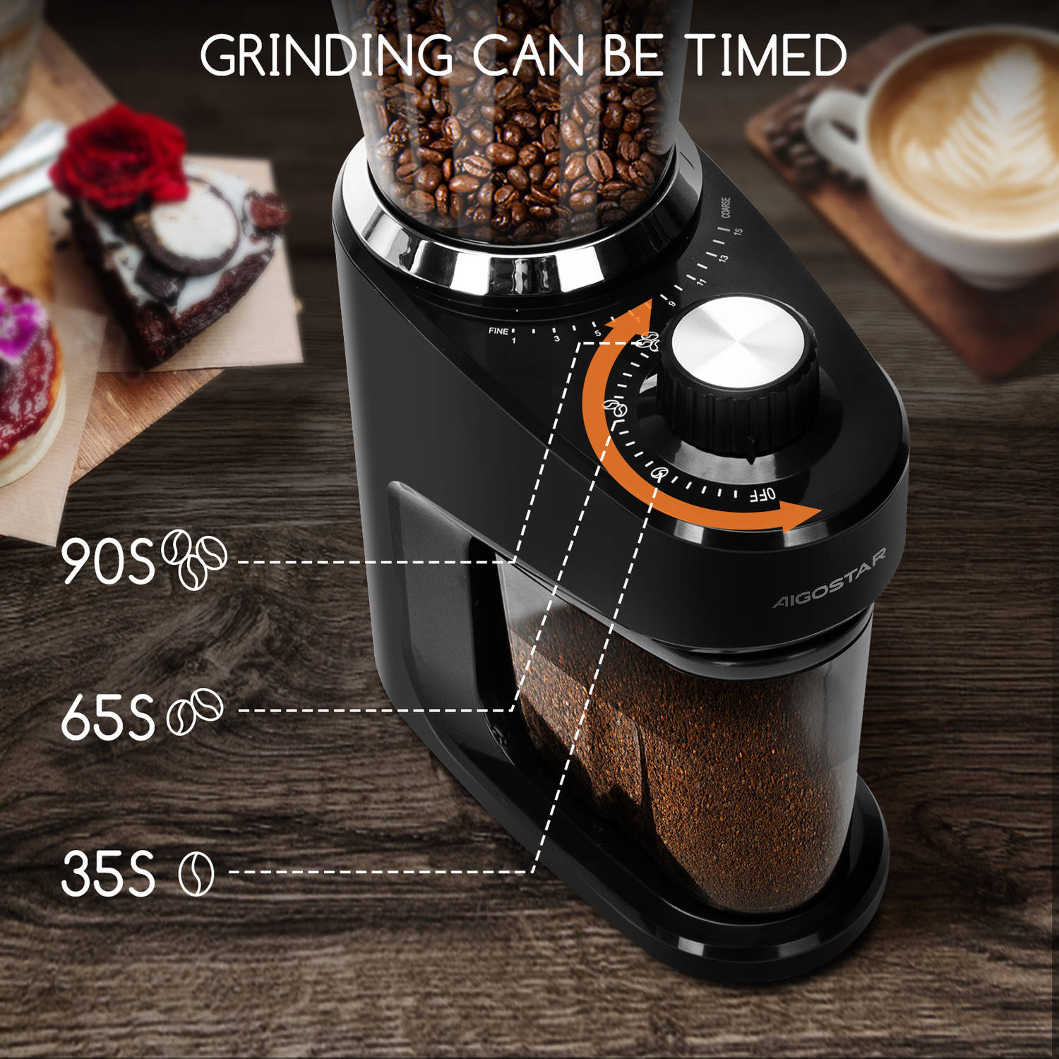 afschaffen maat Veronderstellen Aigostar Hills A5J - Elektrische Koffiemolen – Coffee grinder – Koffiebonen  maler - Bonenmaler | Blokker
