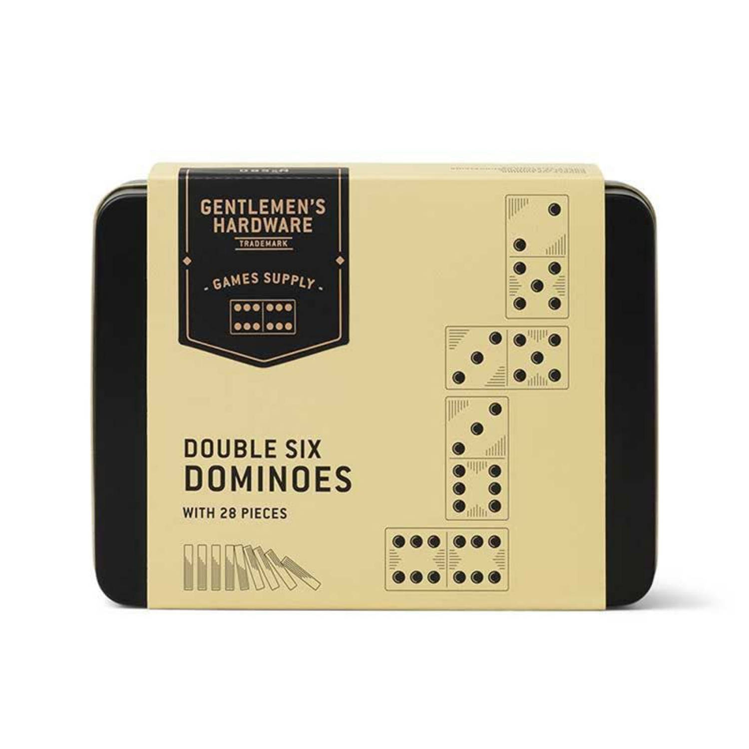 Gentlemans Hardware Zwart Met Goudkleurig Dominospel