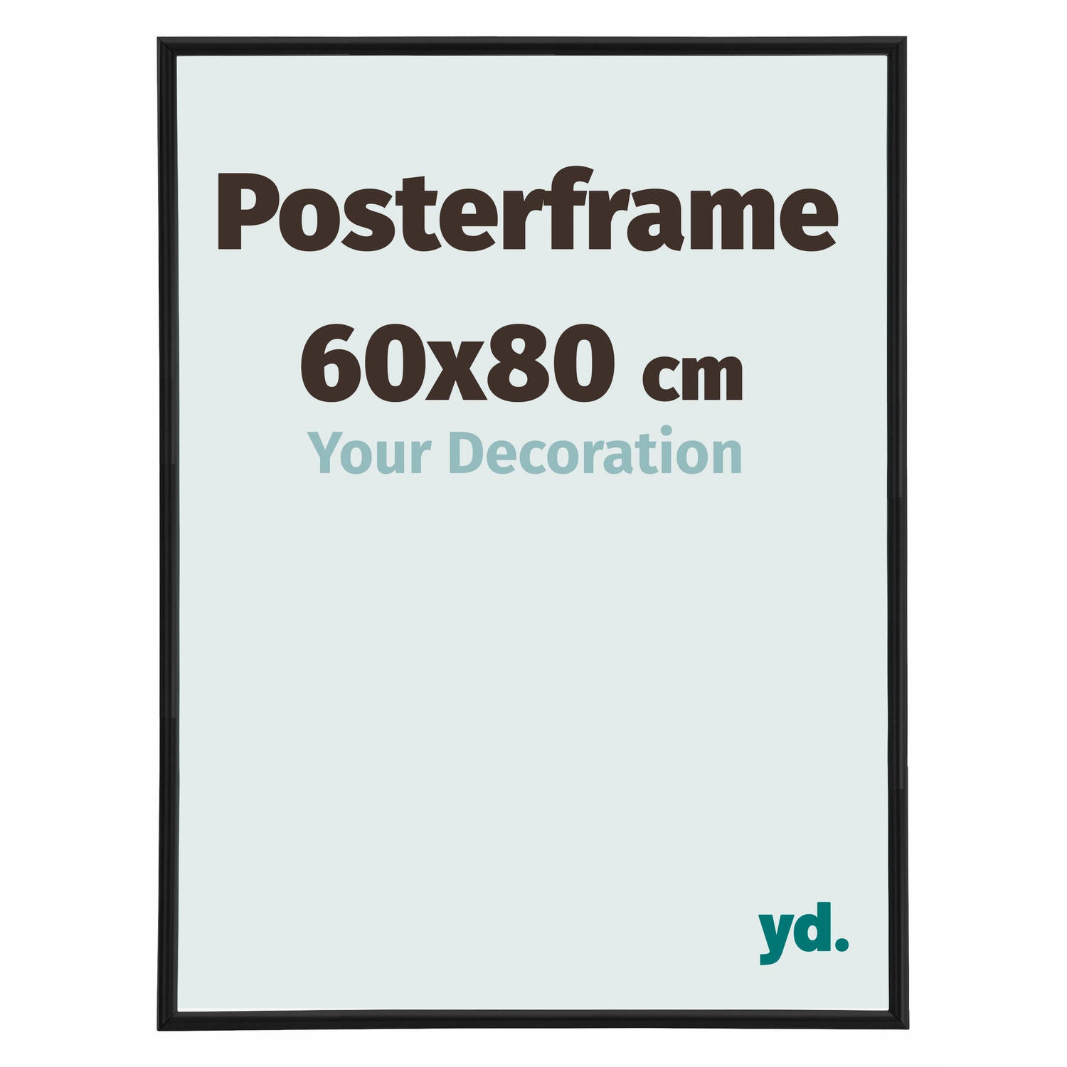 Posterlijst 60x80cm Zwart Mat Kunststof