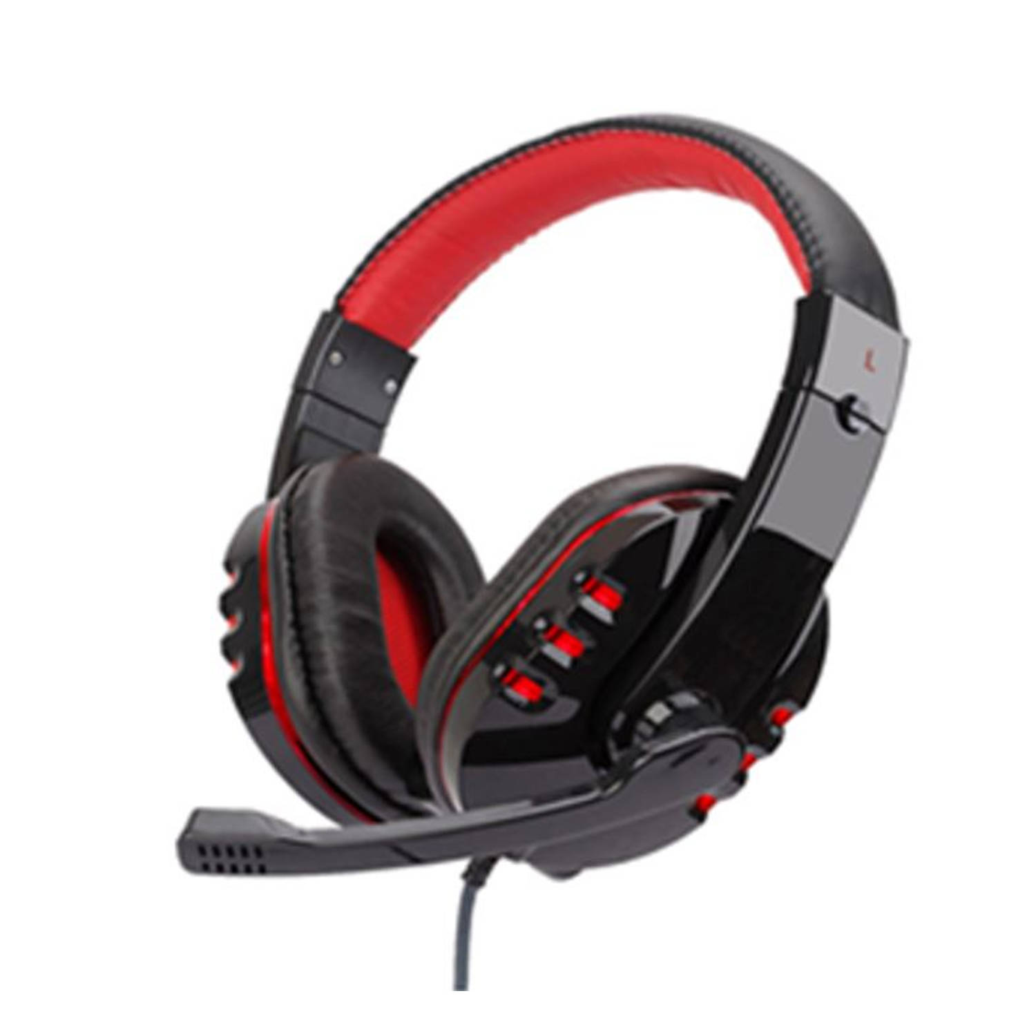 No Fear Gaming Headset 1.5 M Kabel Opvouwbare Microfoon Over-ear Ontwerp Zwart-rood