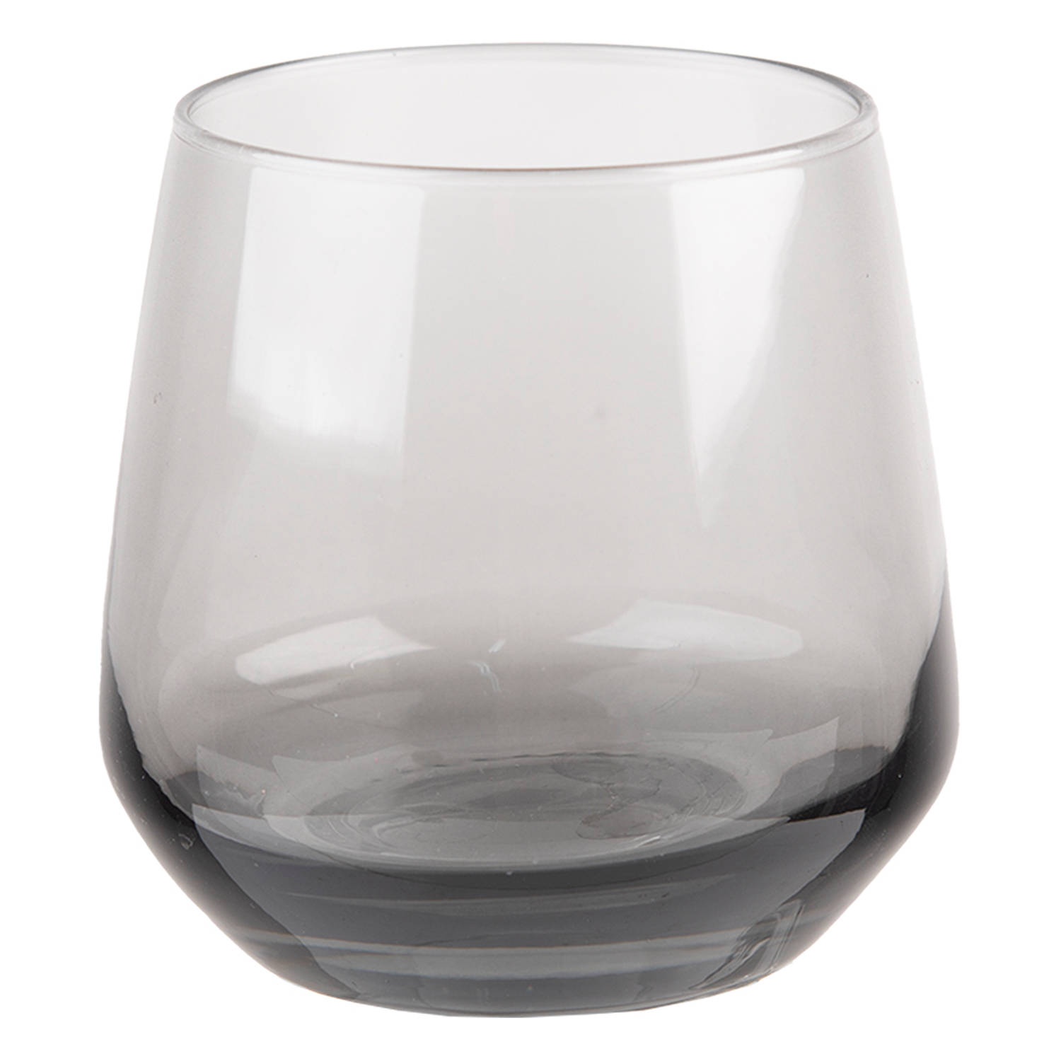 Clayre & Eef Waterglas 310 Ml Grijs Glas Drinkbeker Drinkglas Grijs Drinkbeker Drinkglas