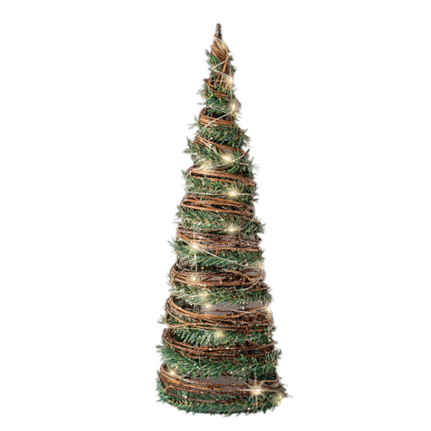 Kerstverlichting Figuren Led Kegel Kerstboom Rotan Lamp 40 Cm Met 30 Lampjes Kerstverlichting Figuur