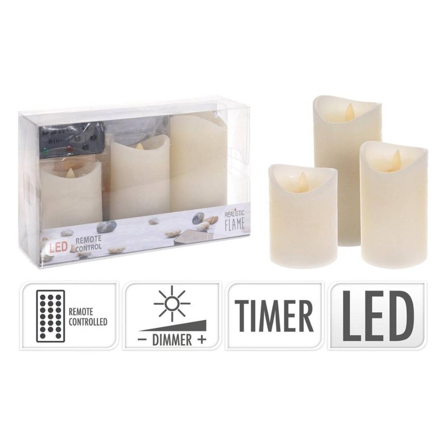 LED kaarsen - stuks - Met vlam, en afstandsbediening | Blokker
