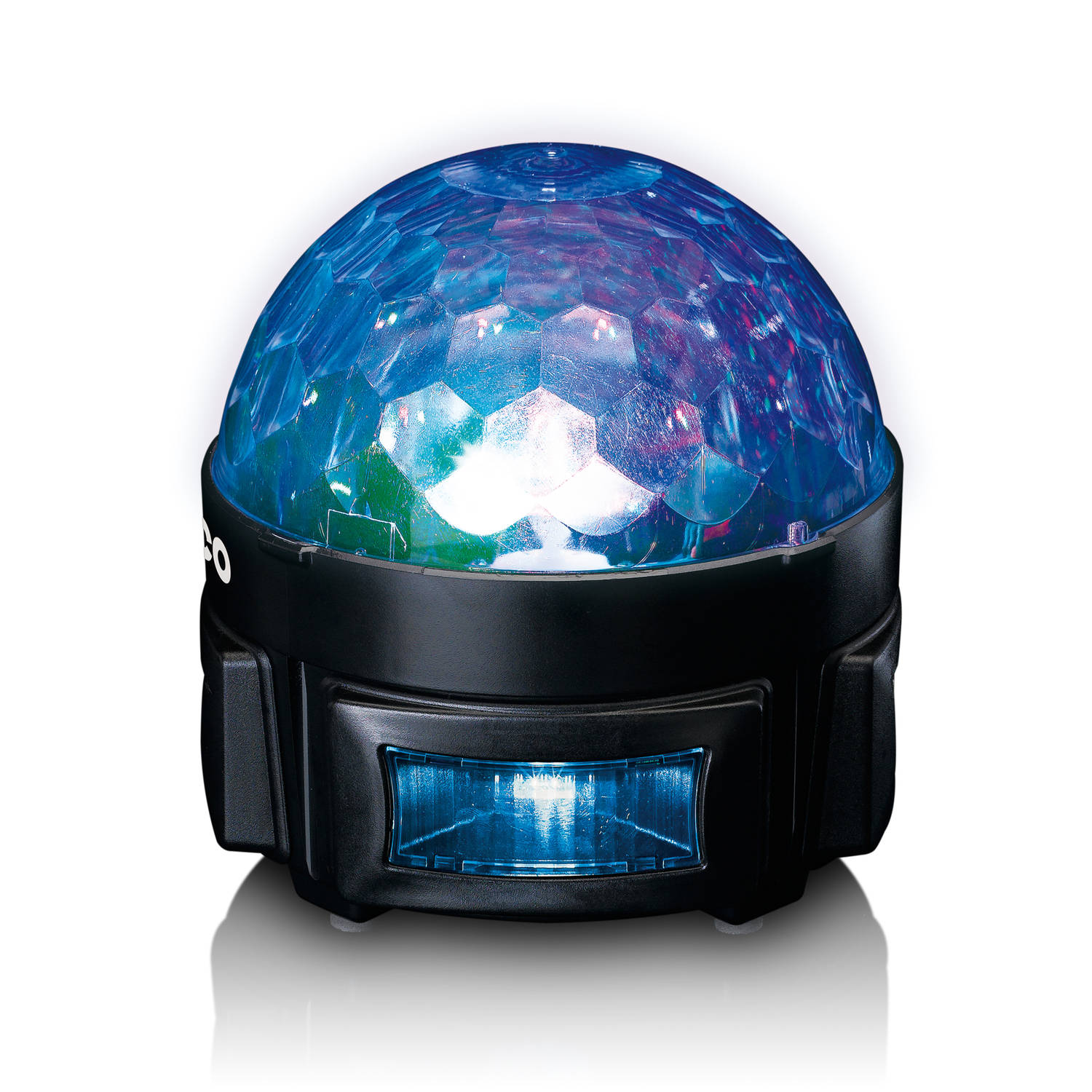 Draagbare oplaadbare LED lamp met discobal | PL-201BK Blokker Lenco
