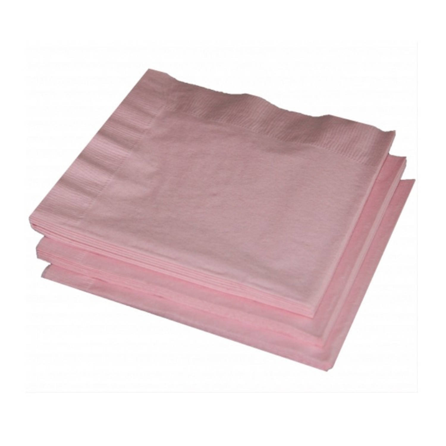 60x Licht Roze Kleuren Thema Servetten 33 X 33 Cm Licht Roze Papieren Wegwerp Tafeldecoraties