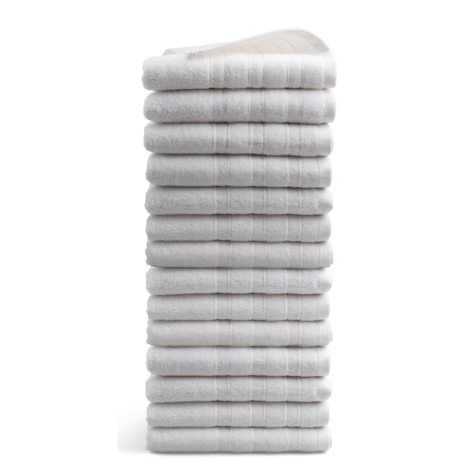 Luxe badtextiel - set van 14 - handdoeken 50x100 cm - wit